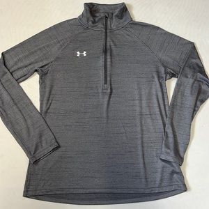 Under Armour Heat Gear Men's 1/2 Zip Pullover Heathered Gray Long Sleeve